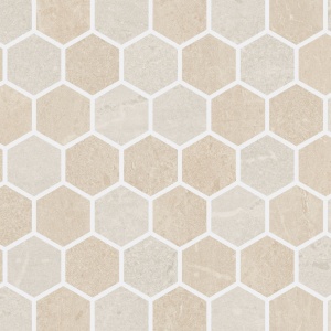 Beige Blend 2" Hex Mosaic