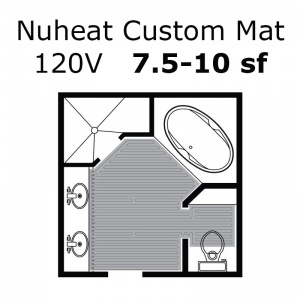 120 Volt 7.5 - 10 sf Custom Heat Mat