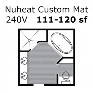 240 Volt 111 - 120 sf Custom Heat Mat
