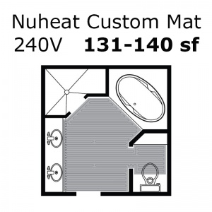 240 Volt 131 - 140 sf Custom Heat Mat