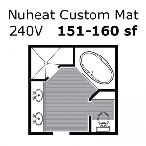 240 Volt 151 - 160 sf Custom Heat Mat