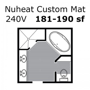 240 Volt 181 - 190 sf Custom Heat Mat