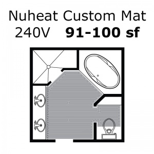 240 Volt 91 - 100 sf Custom Heat Mat