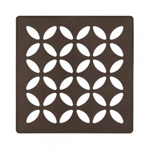 4" x 4" Floral Bronze Drain