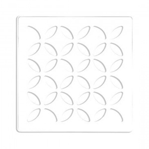 4" x 4" Floral Matte White Drain