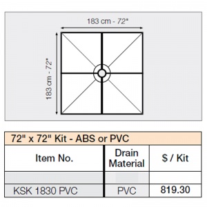 72" x 72" Shower Kit