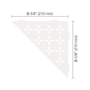 Floral Triangle Matte White Shelf