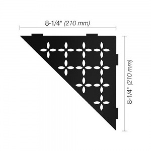 Floral Triangle Matte Black Shelf