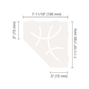 Curve Pentagonal Matte White Shelf