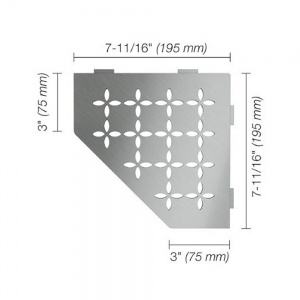 Floral Pentagonal Brushed Stainless Shelf