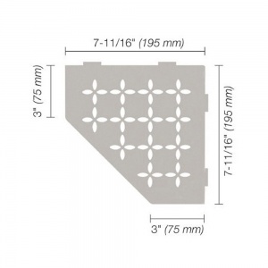 Floral Pentagonal Greige Shelf