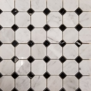 2" Octagon w/Nero Marquina Mosaic